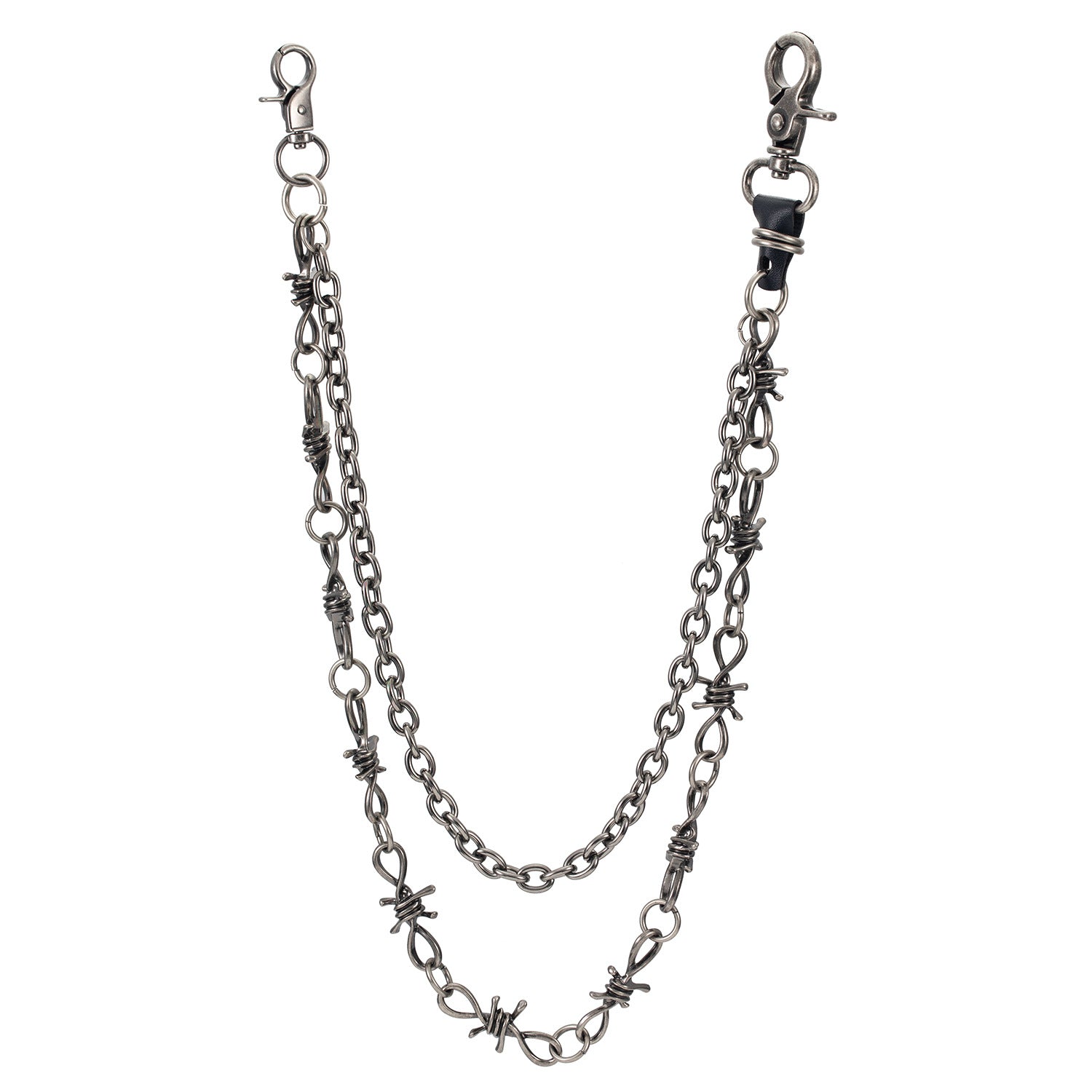 American style double-layer black trouser chain