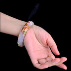 Natural Nephrite Carved Pink Jade Bracelet