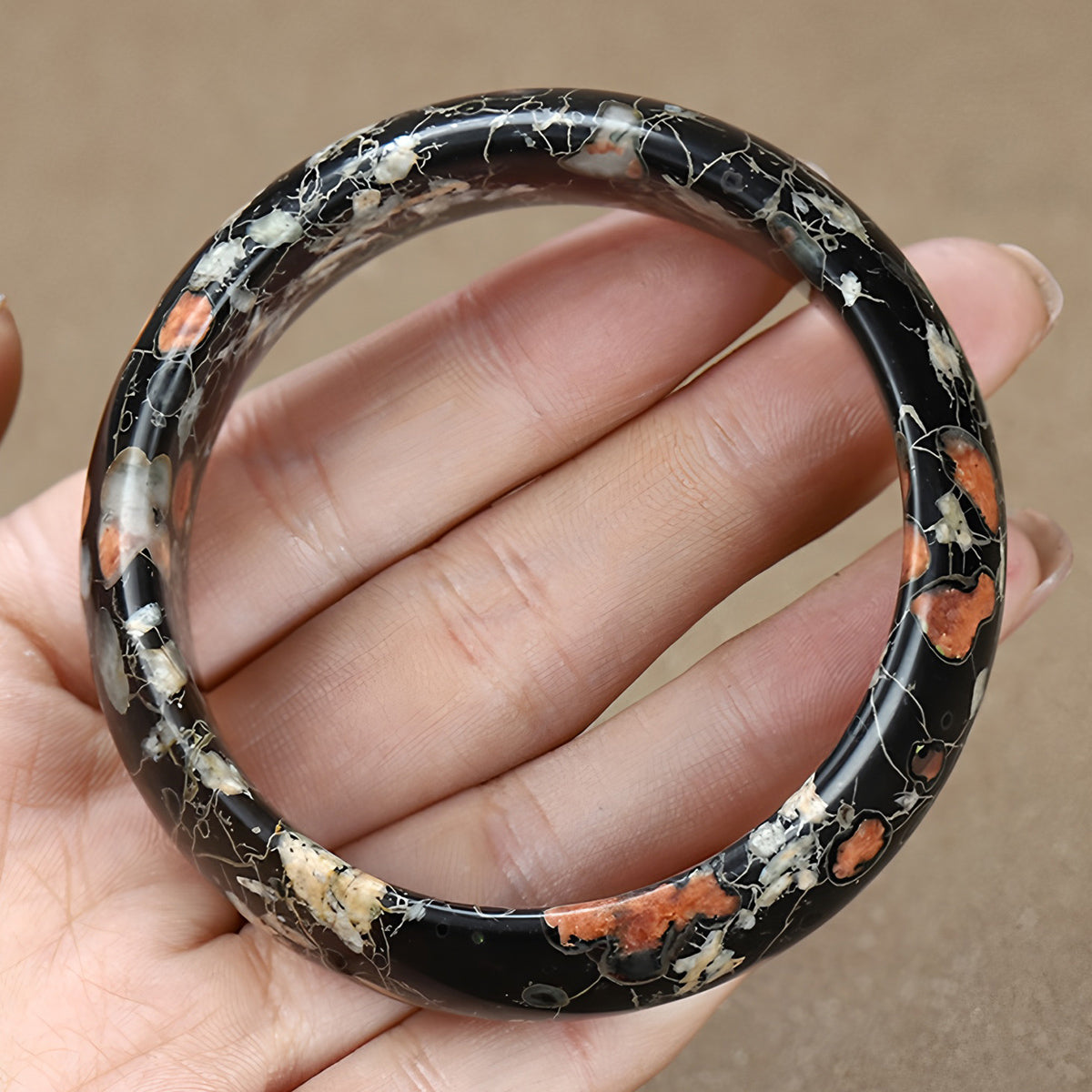 Natural Plum Blossom Jade Bracelet