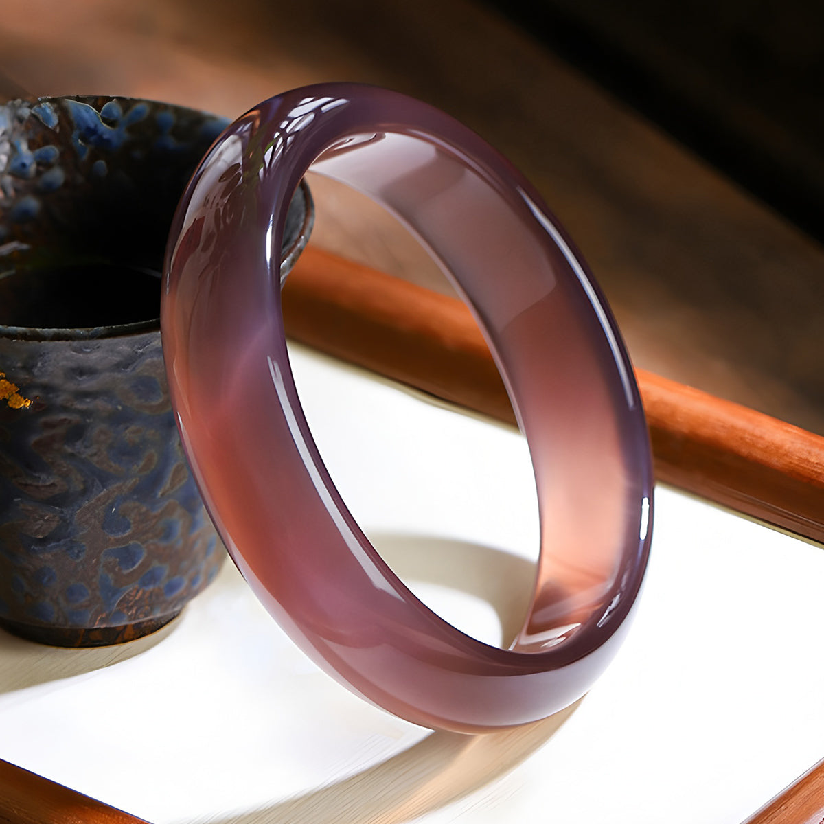 Natural Jade Bracelet Agate Stone Purple Jade Bracelet