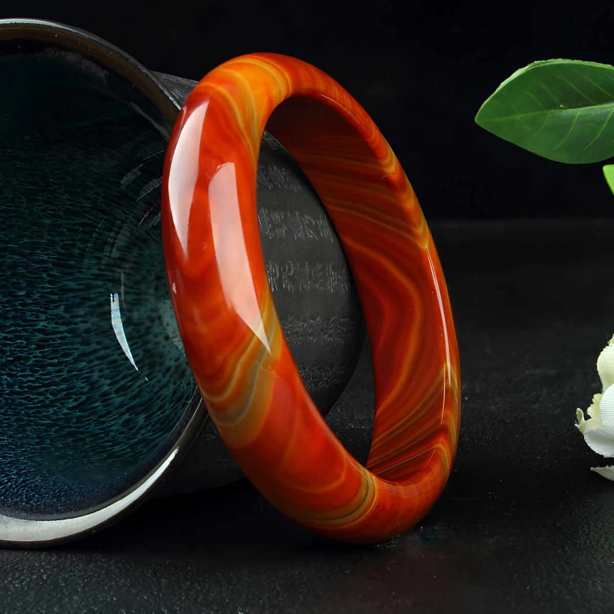 Natural red agate wine red jade bracelet