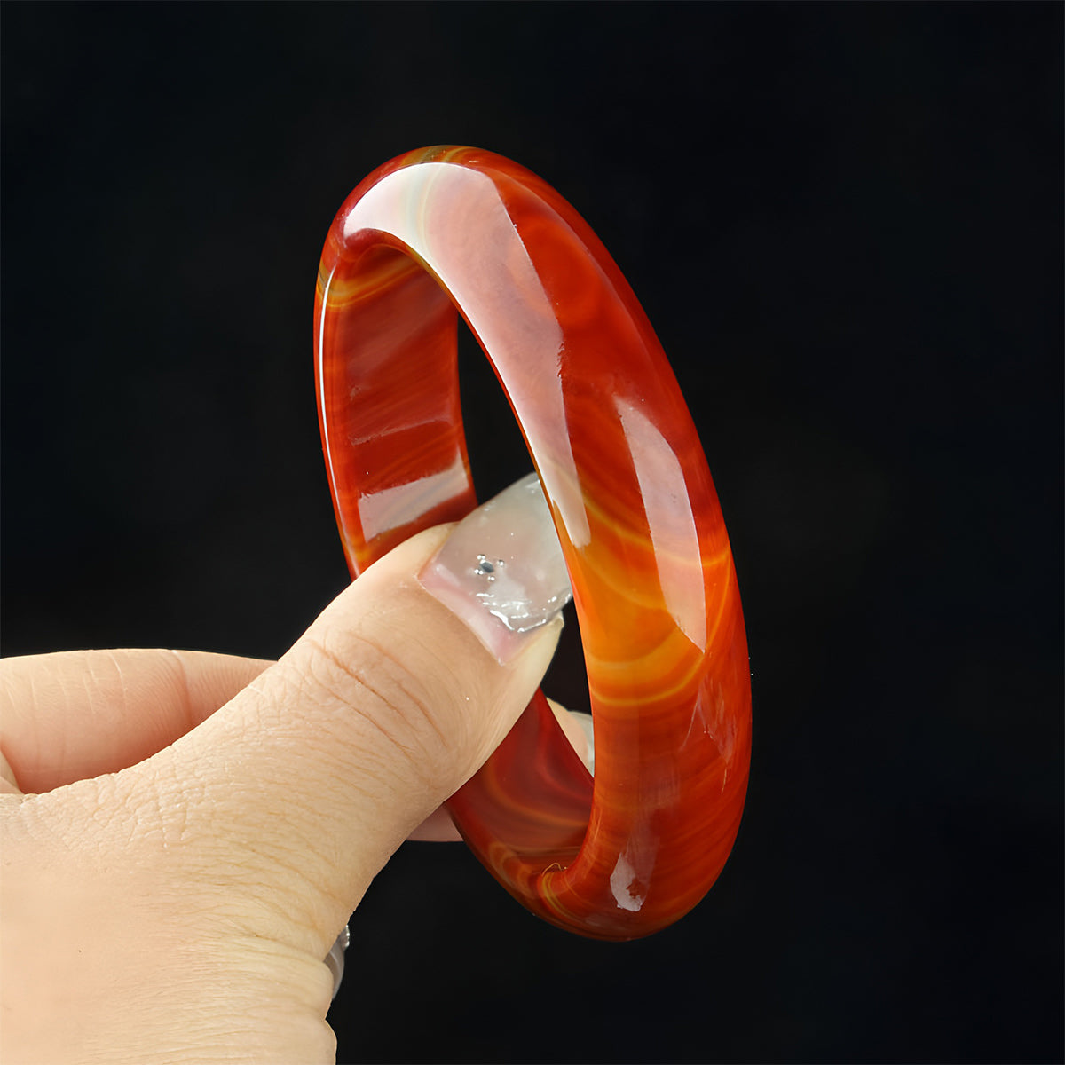 Natural red agate wine red jade bracelet