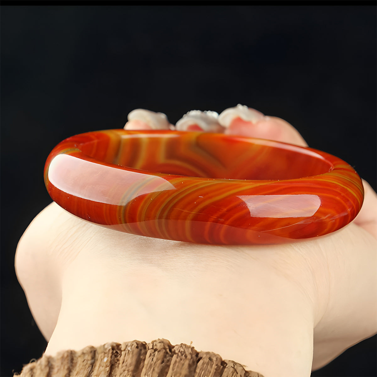 Natural red agate wine red jade bracelet