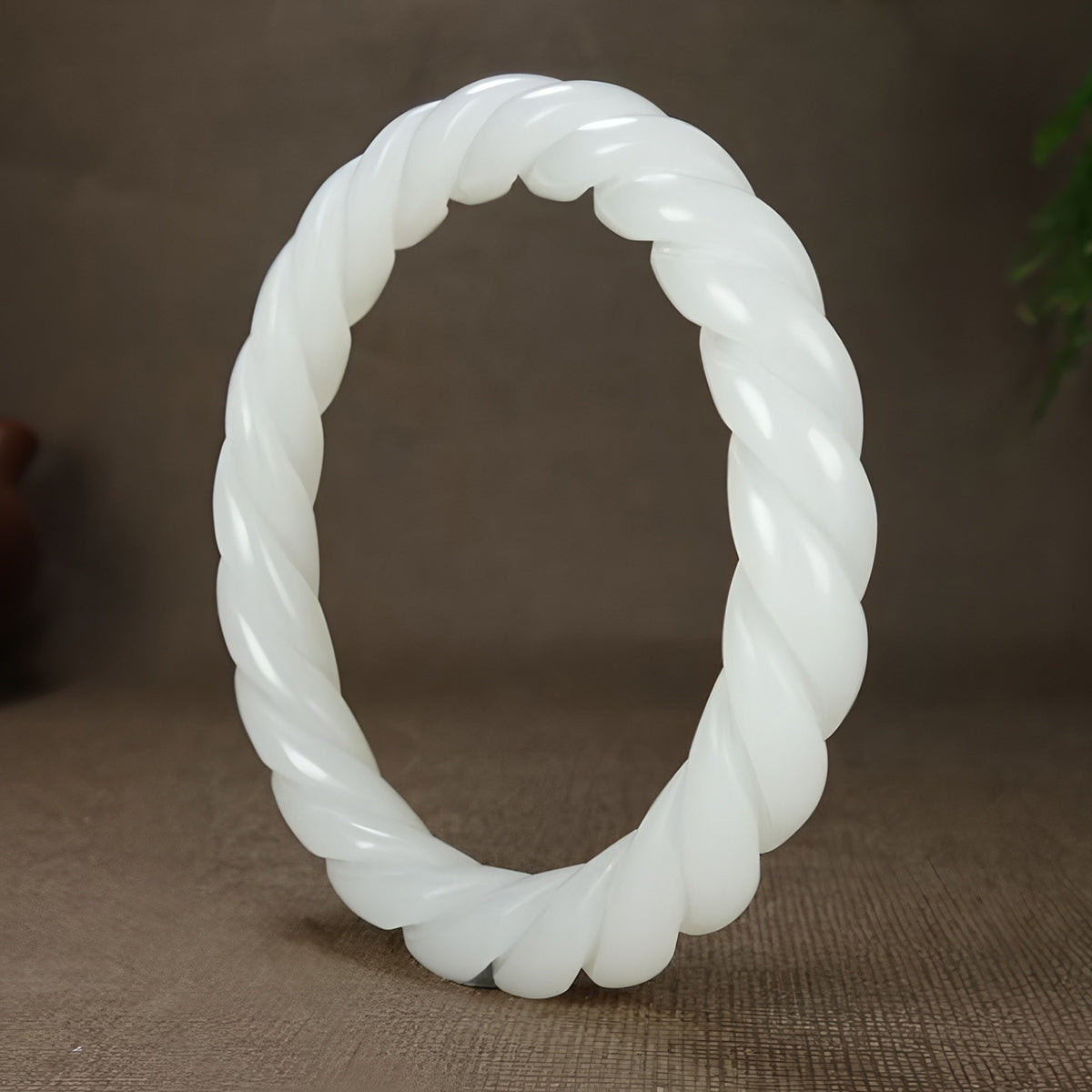Classical Wrap Design White Jade Bracelet