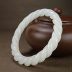 Classical Wrap Design White Jade Bracelet