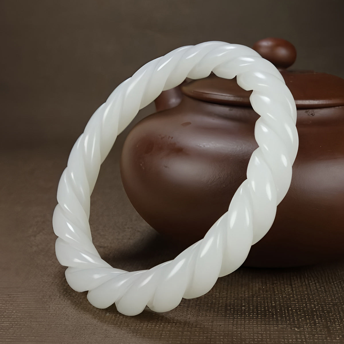 Classical Wrap Design White Jade Bracelet