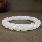 Classical Wrap Design White Jade Bracelet