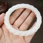 Classical Wrap Design White Jade Bracelet