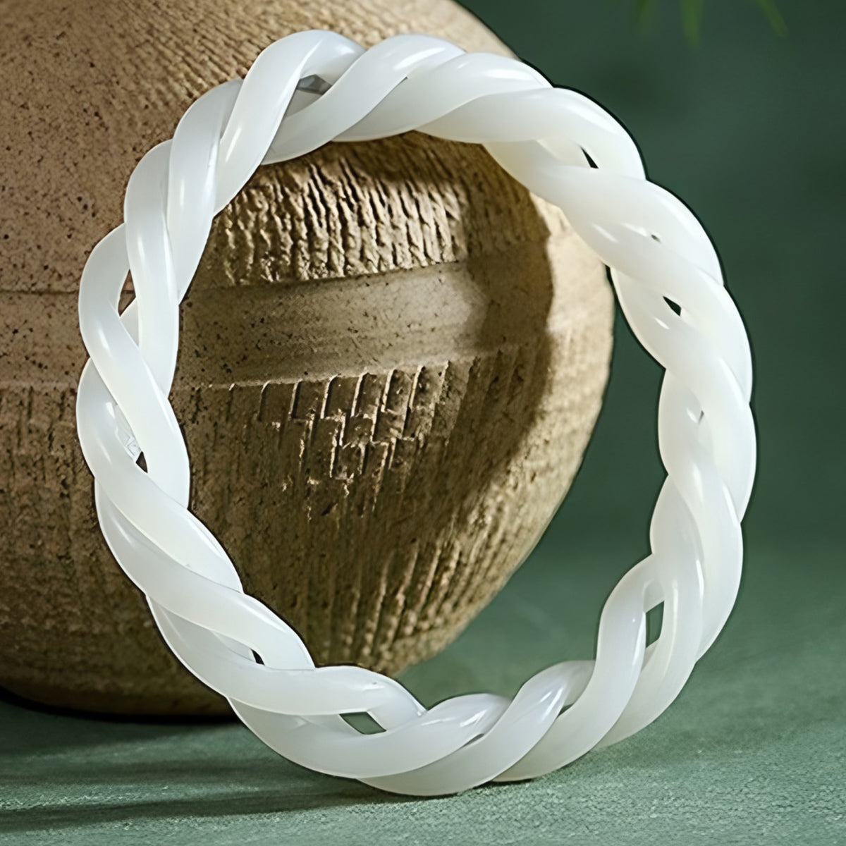 Classical Wrap Design White Jade Bracelet 02