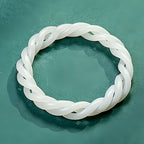 Classical Wrap Design White Jade Bracelet 02