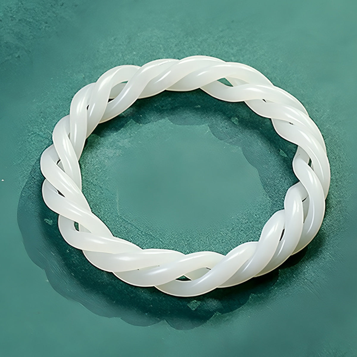 Classical Wrap Design White Jade Bracelet 02