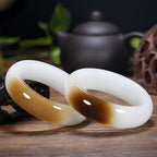 Quartzite White and Yellow Jade Bracelet