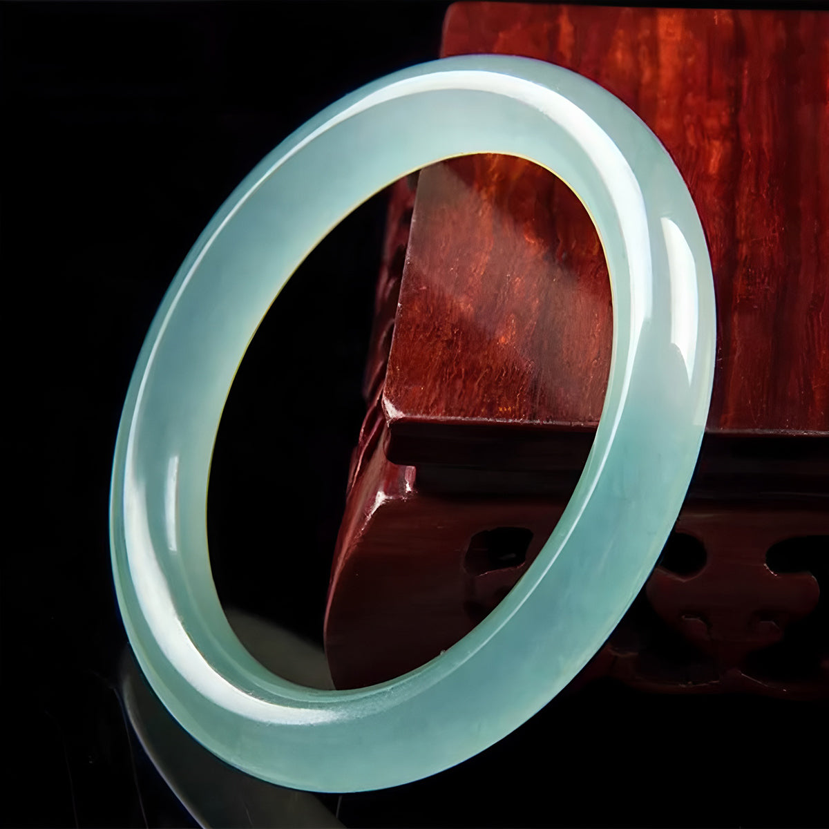 Natural Jade Bracelet Classic Ice Blue Jade Bracelet