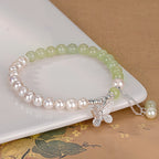 New Chinese style Hetian jade pearl butterfly jade bracelet£¨Bead width 6mm£©