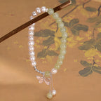 New Chinese style Hetian jade pearl butterfly jade bracelet£¨Bead width 6mm£©