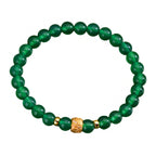 Retro simple dark green jade beaded bracelet£¨Bead width 6mm£©