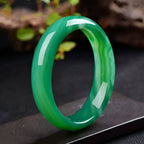 Natural Jade Bracelet Textured Green Jade Bracelet