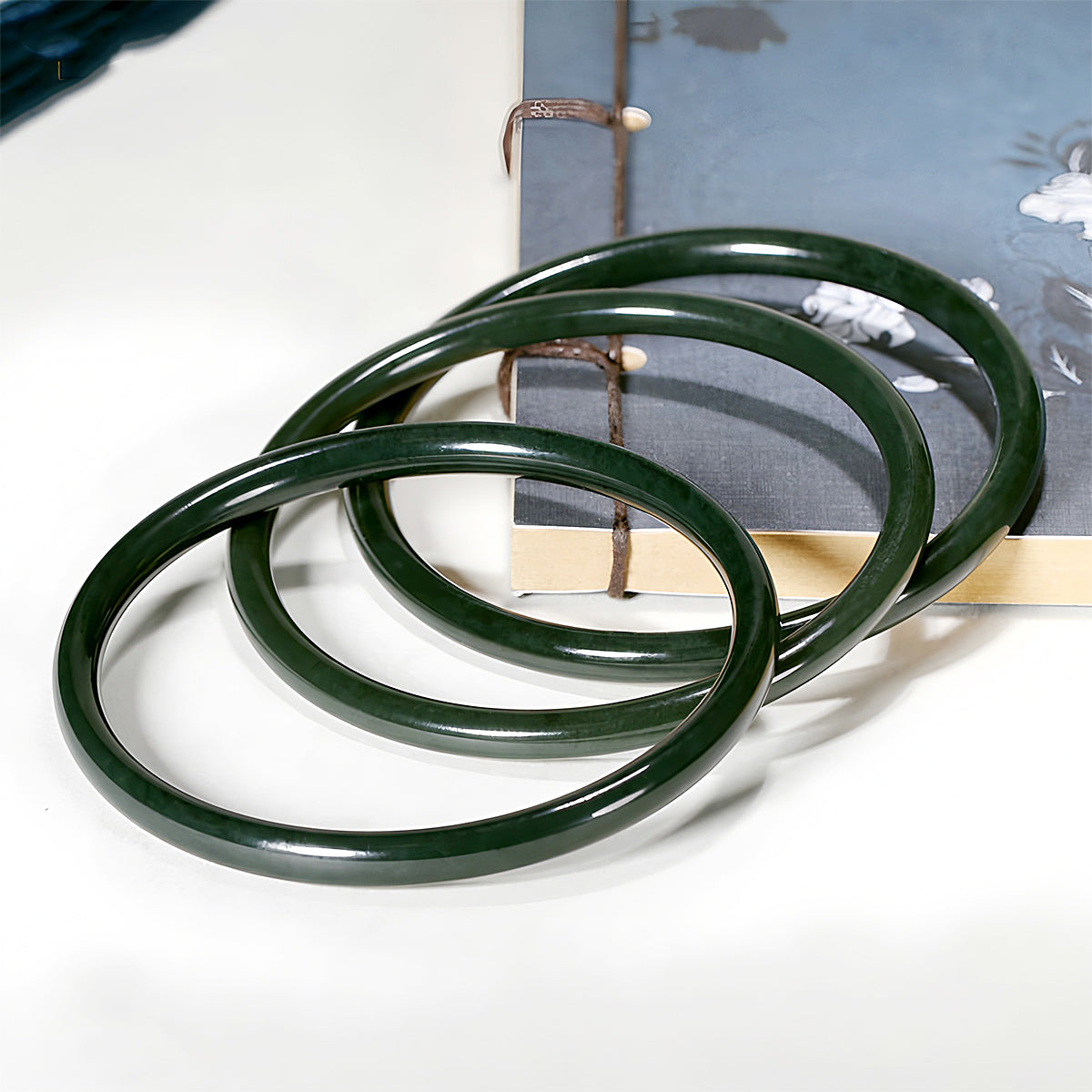 Natural Hetian green jade bracelet