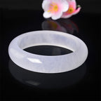 Natural ice white jade bracelet