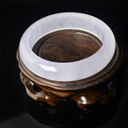 Natural ice white jade bracelet