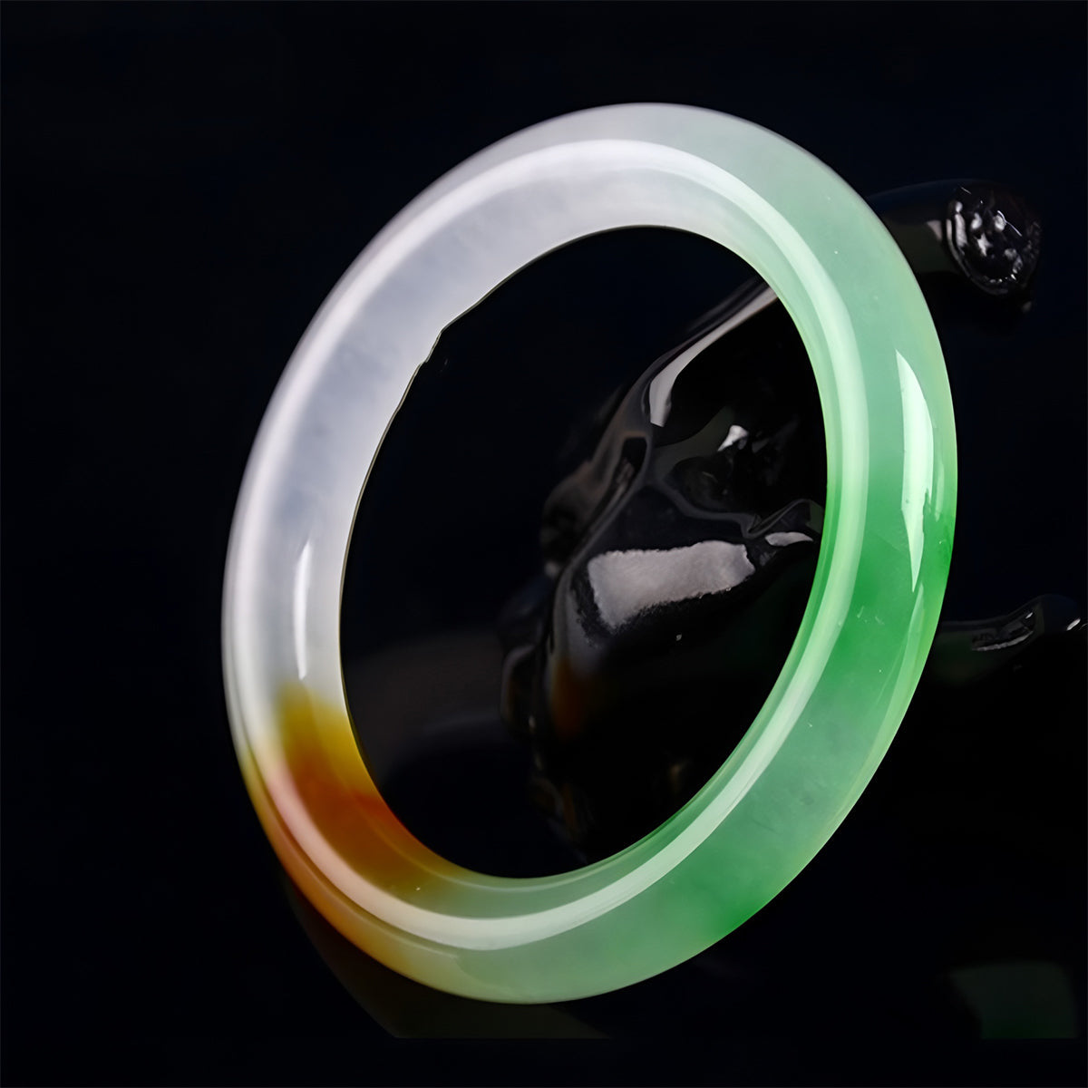 Authentic natural colorful jade bracelet