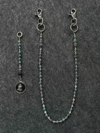 New vintage turquoise hand-beaded trouser chain