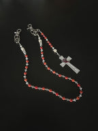 TT same style white dove red cross pants chain