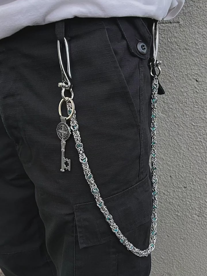 Blue-Dragon Bone Bead Pants Chain