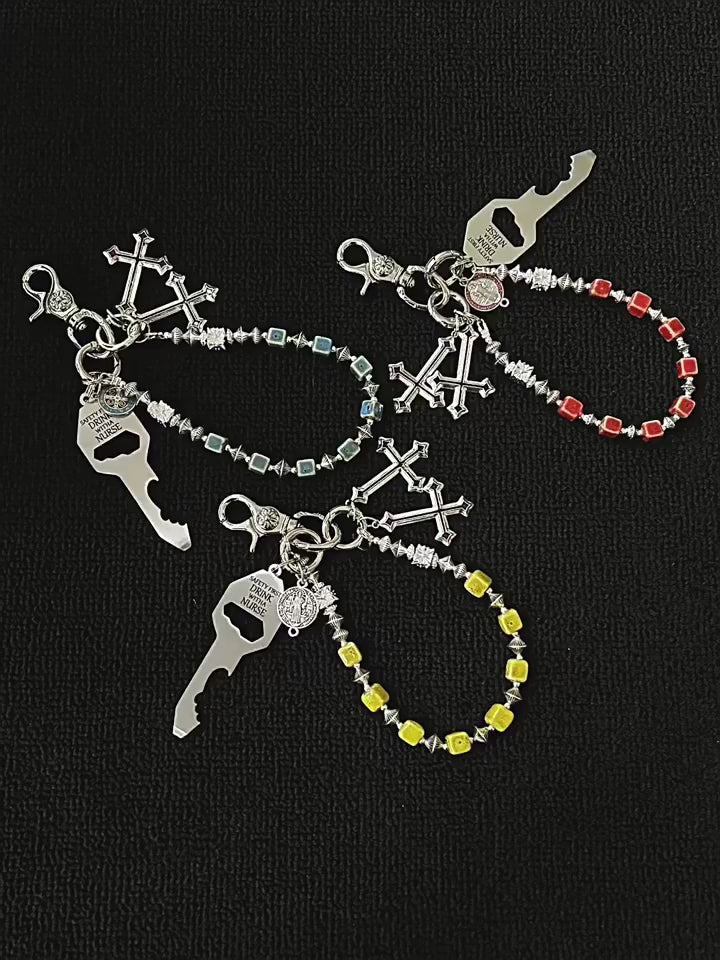 Ceramic beaded trouser chain waist chain pendant