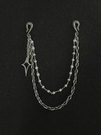 Simple Hip-Hop Double Pearl Shell Jeans Chain