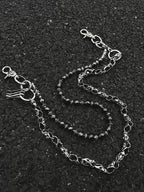 Double-chain skull beaded trouser chain