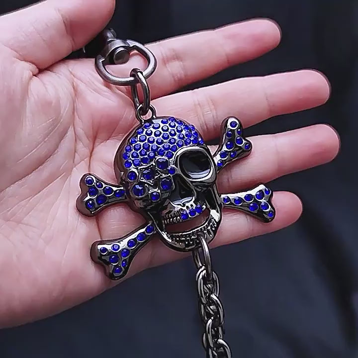 Big bone skull double punk pants chain