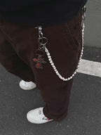 Volcanic Stone Multicolor Cross Pants Chain