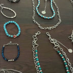 Detachable double chain hand-beaded jeans chain