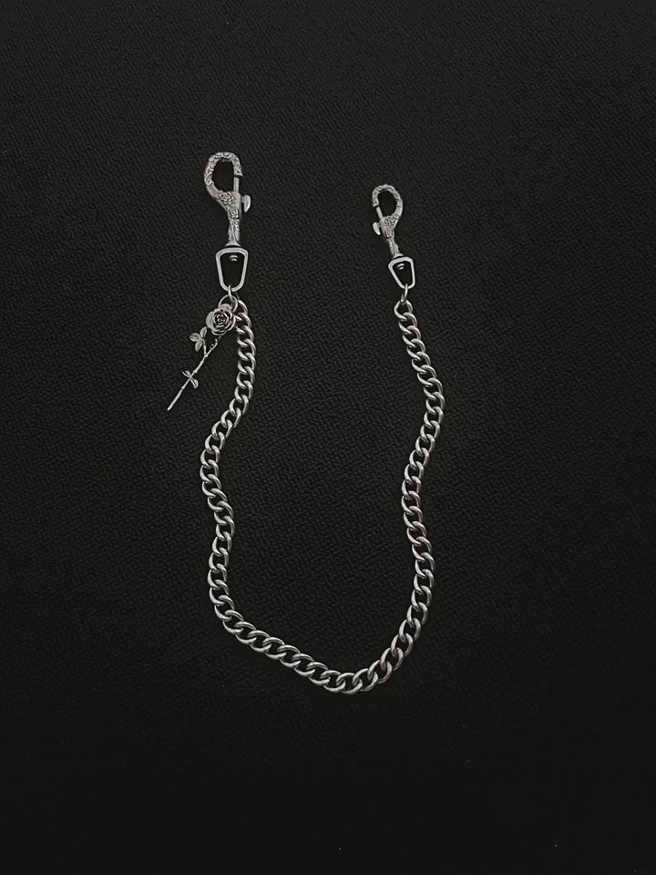 Heavy carving rose pants chain street hip hop European and American pants waist chain