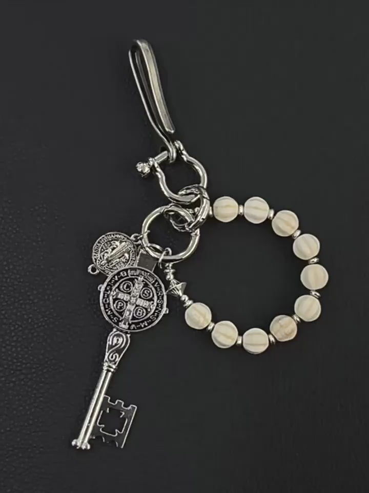 Unique and creative metal volcanic stone trouser chain