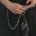 Flower silicone pants square scarf personalized pants chain