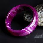 Natural Agate Stone Widened Purple Jade Bracelet