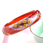 Natural nephrite carved red jade bracelet