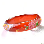 Natural nephrite carved red jade bracelet