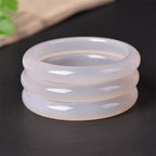 Natural Jade Bracelet White Moonlight Agate Stone White Jade Bracelet