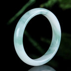 Classic simple white and green jade bracelet