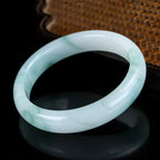 Classic simple white and green jade bracelet