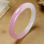 Natural ice white pink jade bracelet