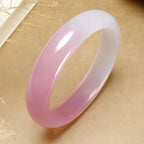 Natural ice white pink jade bracelet