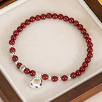 Natural purple gold sand peace buckle women's beaded bracelet£¨Bead width 4.2mm£©