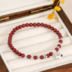 Natural purple gold sand peace buckle women's beaded bracelet£¨Bead width 4.2mm£©