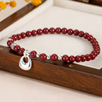 Natural purple gold sand peace buckle women's beaded bracelet£¨Bead width 4.2mm£©