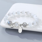 925 silver women's blessing bracelet£¨Bead width 8mm£©