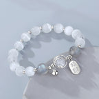 925 silver women's blessing bracelet£¨Bead width 8mm£©
